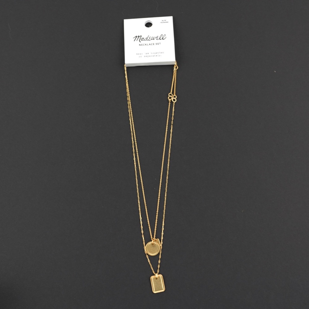 New MADEWELL Etched Coin Necklace Set in Vintage Gold - Picture 4 of 4